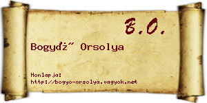 Bogyó Orsolya névjegykártya